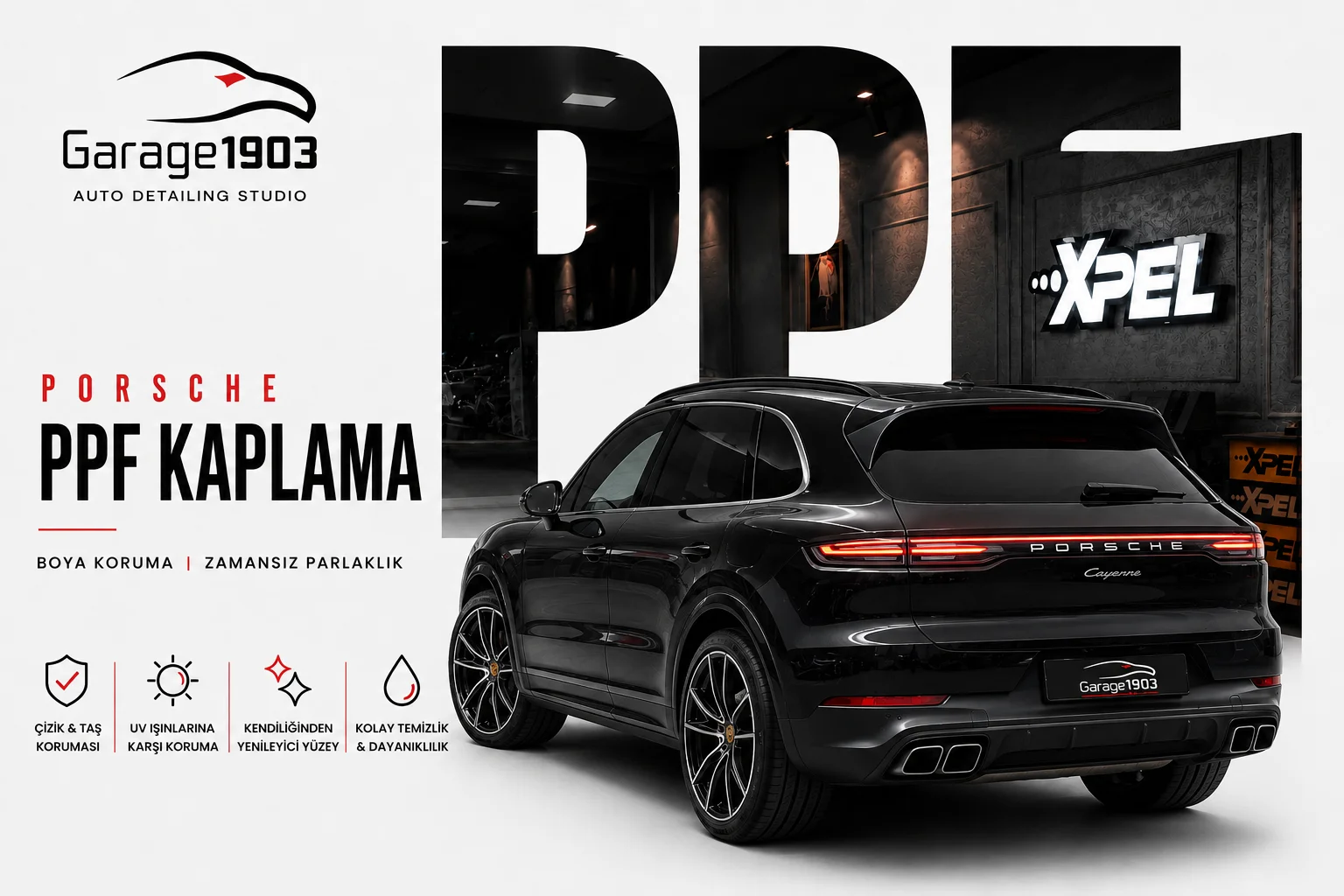 Porsche PPF Kaplama - Garage 1903 Porsche 911 Carrera GTS için PPF boya koruma filmi